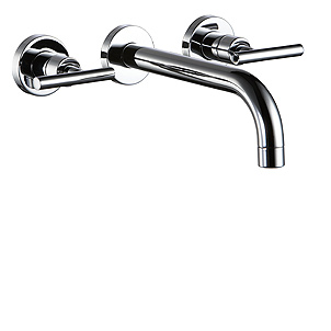38-298-CR, Double Handle Concealed Washbasin Mixer, Wall Lavatory