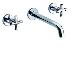40-298-CR, Double Handle Concealed Washbasin Mixer, Wall Lavatory