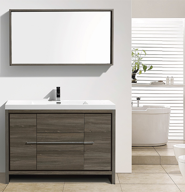 bathroom vanity, Italian design vanity, quality melamine vanity, soft close drawers, cast-polymer washbasins, medicine cabinets, matching vanity mirrors. bathroom remodeling, bathroom solutions