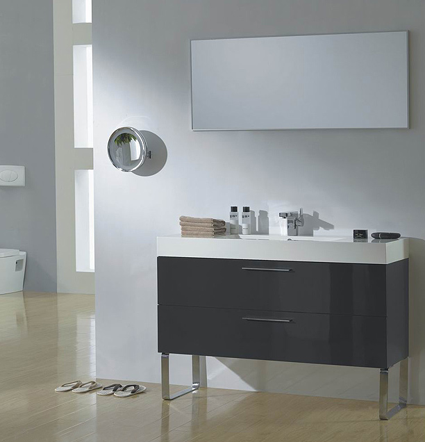 bathroom vanity with matching mirror