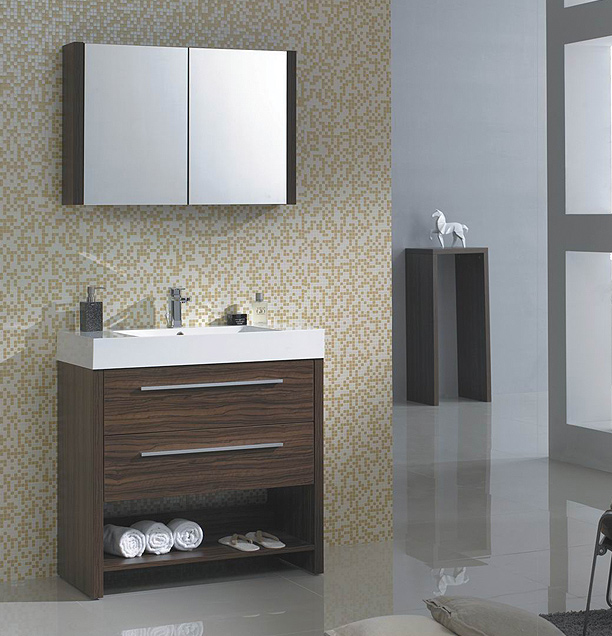 bathroom vanity with matching mirror