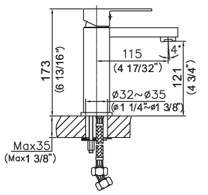 32 118/1-CR, Single Lever Lavatory Faucet with Pop Up Waste, Lavatory