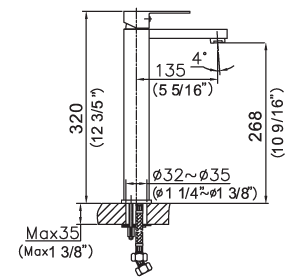 32-128-CR, Single High Lavatory Faucet, Lavatory