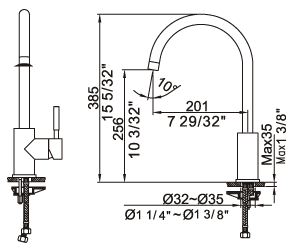 34-133-CR, Single Lever Sink Mixer, Kitchen