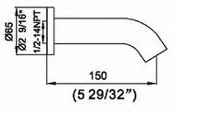 34-159-CR, Tub Spout, Tub Spout