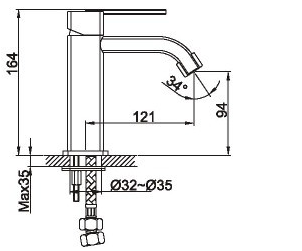 36 118/1-CR, Single Lever Lavatory Faucet with pop up waste, Lavatory