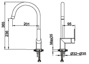 36-133-CR, Single Lever Sink Mixer, Kitchen