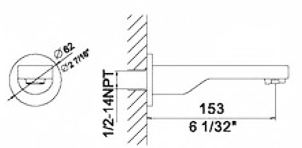 40-159-CR, Tub Spout, Tub Spout