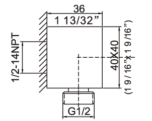 WC-32-CR, Square wall connection, 3200 Series Wall Connections