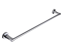Polished chrome single towel bar with concealed surface mounting and lifetime warranty that comes in both 18 and 24 inch models.