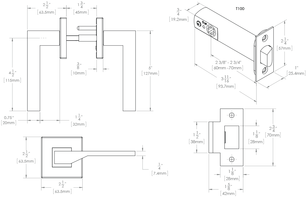 SALTZBURG SG40 Door Lever, T100 Series Door Levers