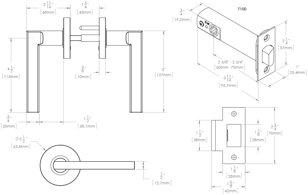 SOLVIG SG35 Door Lever, T100 Series Door Levers