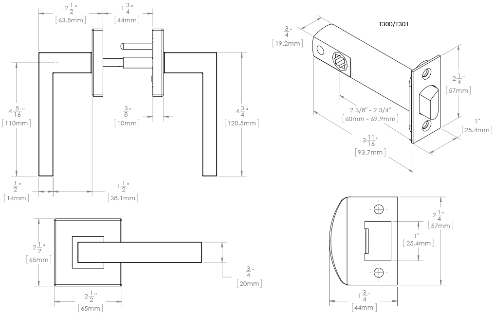 ESSEN EN34 Door Lever, T300 Series Door Levers