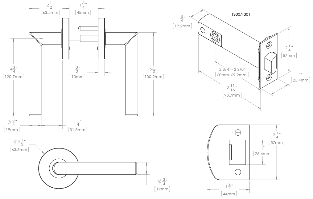 SION SN04 Door Lever, T300 Series Door Levers